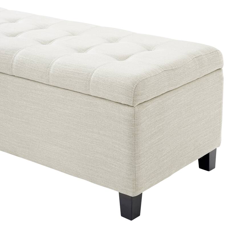 Upholstered Storage Ottoman Bench for Bedroom, Entryway & Foot Rest