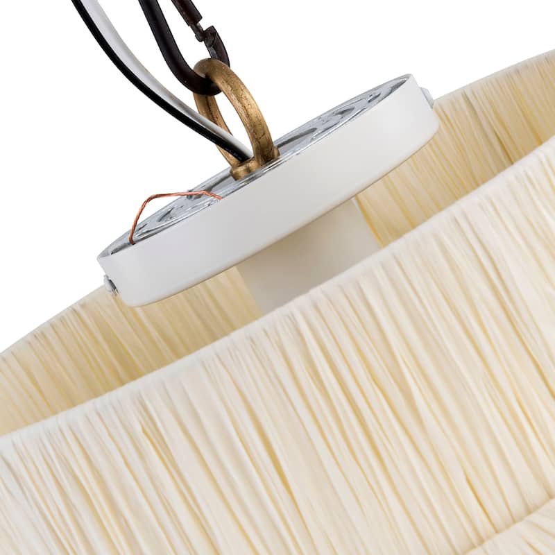 Maxax 1 - Light Raffia Dimmable Metal Drum Flush Mount