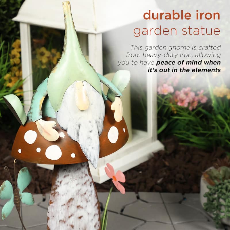 Metal Gnome with Mushroom
