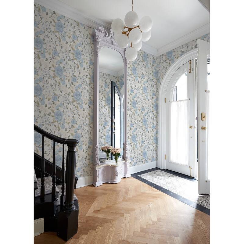 Sunset Harbor Rose Bella Lina Blue Roses and White Flowers Wallpaper