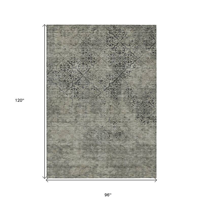 HomeRoots Floral Transitional Rectangle Outdoor Rug