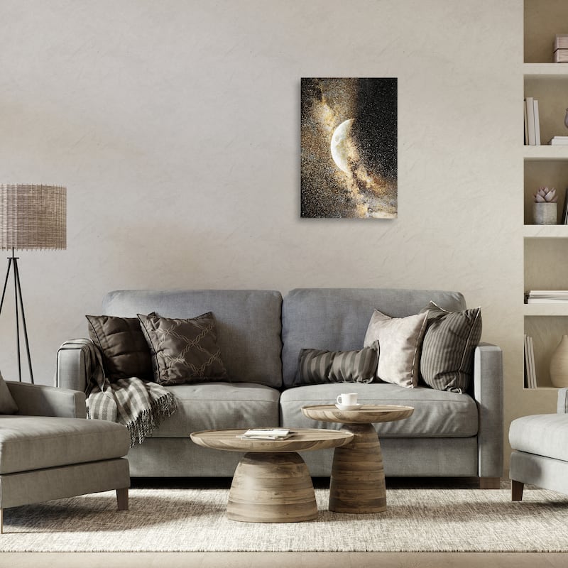 Stupell Starry Nebula Crescent Moon Canvas Wall Art Design By Gemma Bardot