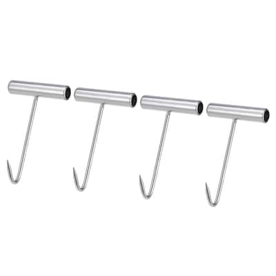 T-Handle Meat Boning Hook, Stainless Steel T Hook for Kitchen - Silver Tone