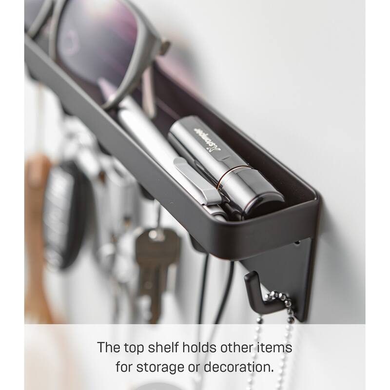 Yamazaki Home Magnetic Key Rack, Steel, Holds 4.4 lbs - L 1.77 x W 9.65 x H 2.36 inches