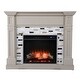 preview thumbnail 1 of 1, 48" Gray and White Electric Fireplace with Marble Surround