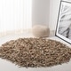 preview thumbnail 76 of 90, SAFAVIEH Handmade Leather Shag Alois Modern Rug 5' Round - Beige - Round