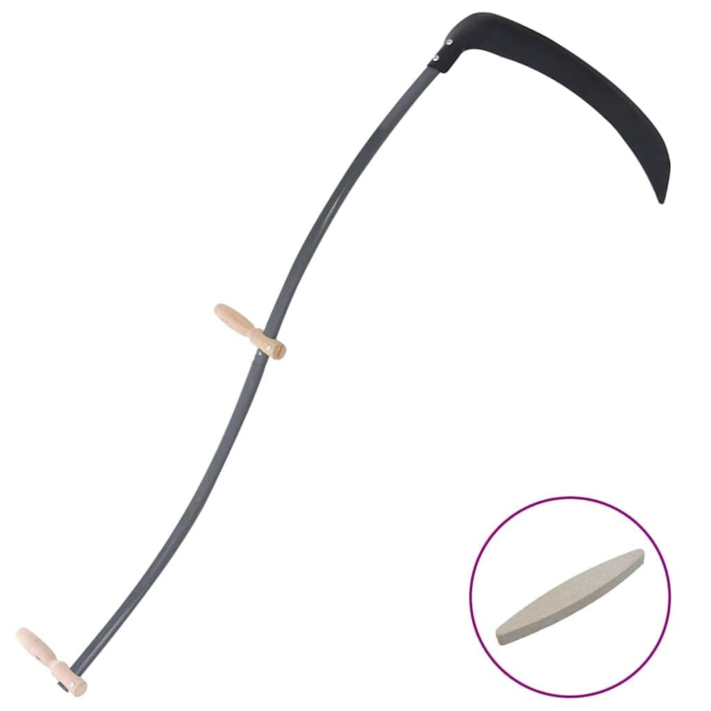 vidaXL Scythe Black, Brown Steel, Wood 57.1 in Durable Scythe - 28.0 x 57.1 x 4.3