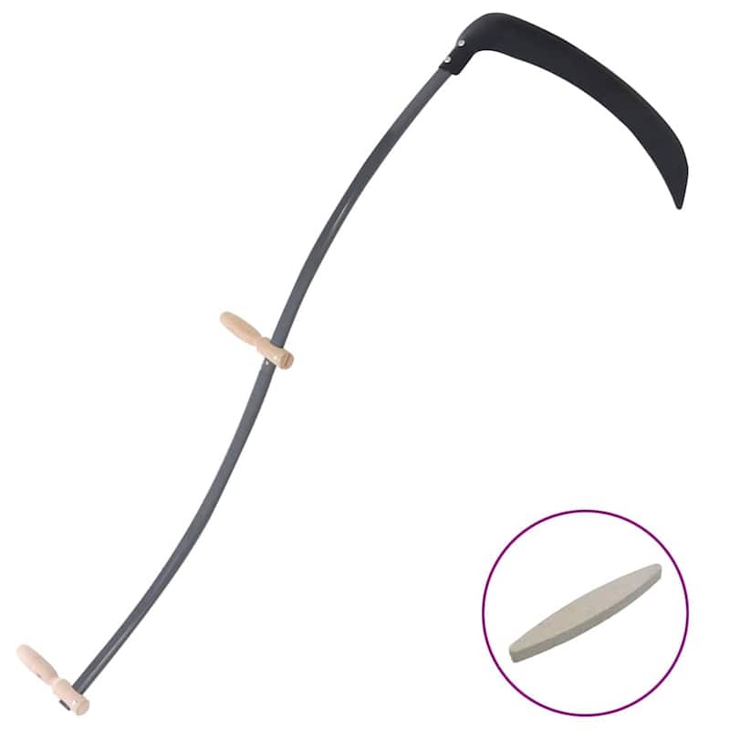 vidaXL Scythe Black, Brown Steel, Wood 57.1 in Durable Scythe - 28.0 x 57.1 x 4.3