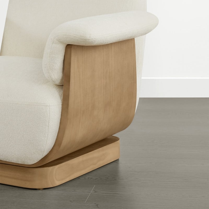 Spruce & Spring Modern Rounded Swivel Accent Chair & Storage Ottoman Set Living Room Set