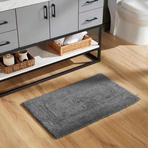 Bath Rugs 100% Cotton - 21"x34" - Grey