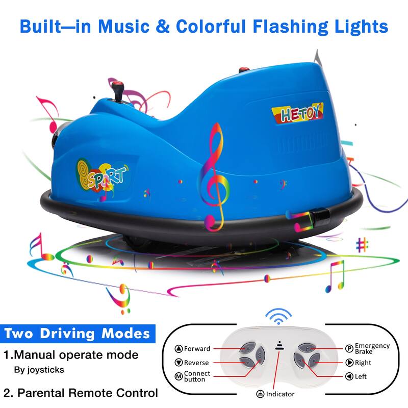 12V Ride On Electric Bumper Car for Kids with Parent Remote