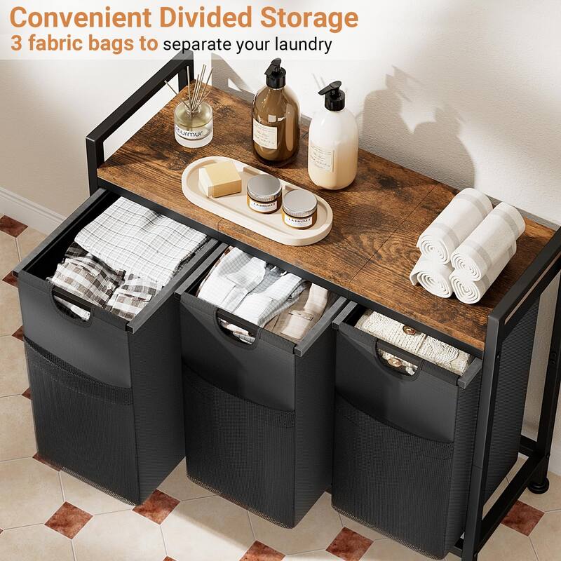Laundry Sorter 112L/142L Laundry Hamper Organizer Laundry Basket with Removable Bags