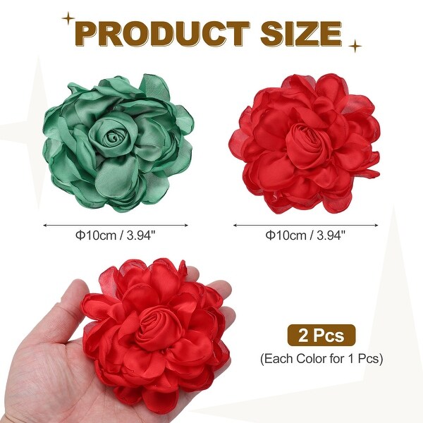 Large Fabric Flower Brooches Pins Cloth Rose Big Brooch for Women