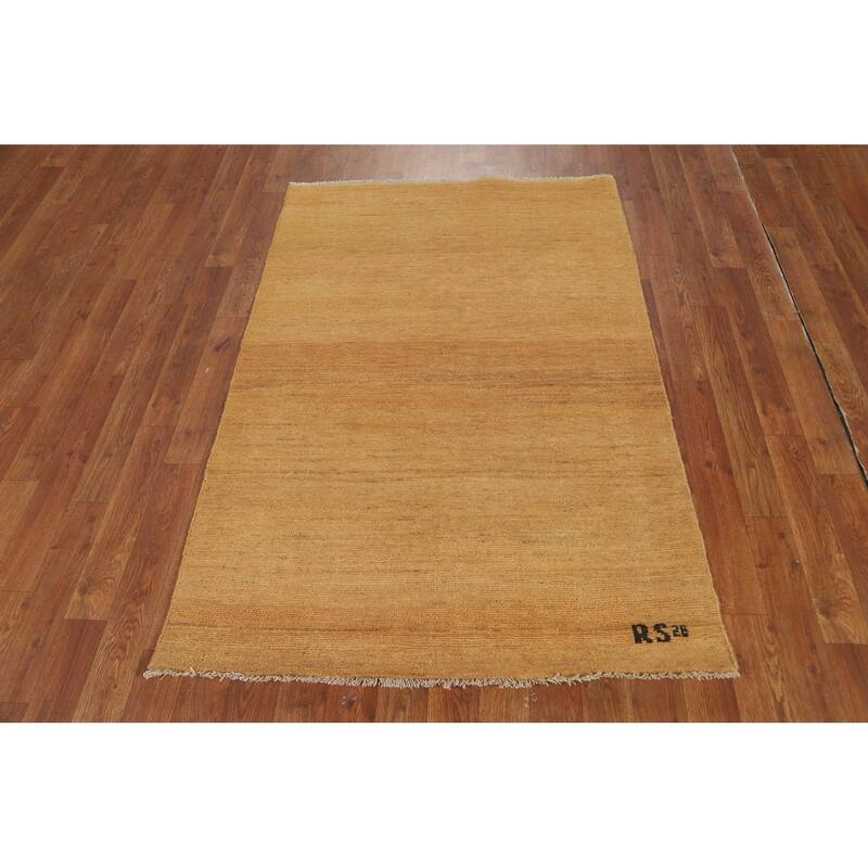 Contemporary Gabbeh Oriental Rug Handmade Modern Wool Carpet - 3'2"x 4'10"