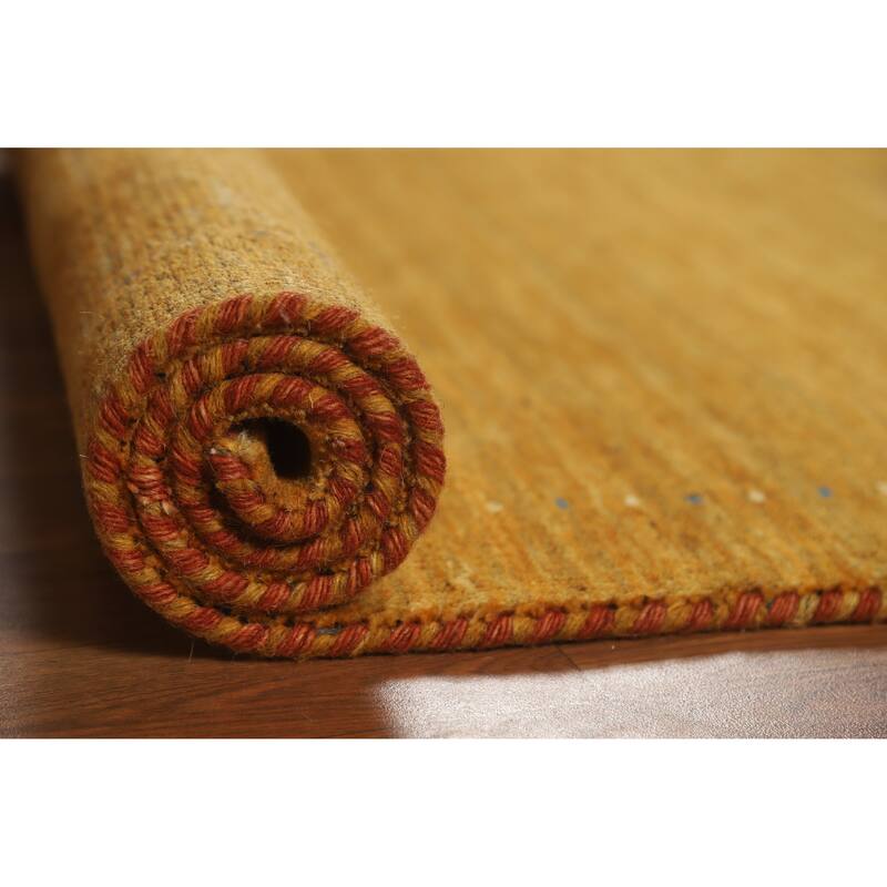 Little Animals Yellow Gabbeh Indian Rug Handmade Wool Carpet - 2'10" x 4'10"