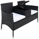 preview thumbnail 8 of 18, SAFAVIEH Outdoor Viora Wicker Loveseat. - 52" W x 25" D x 33" H