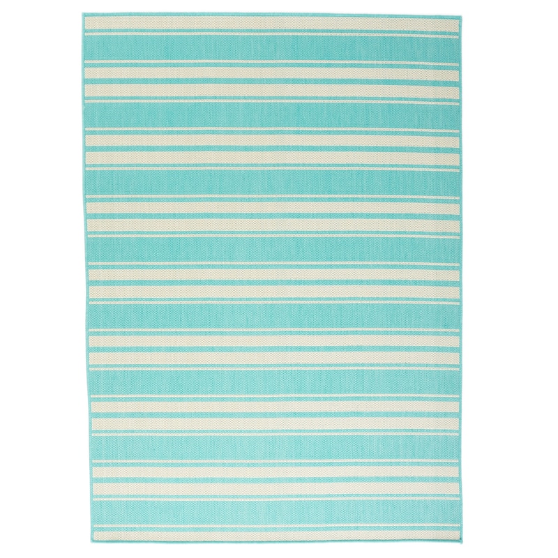 Nador Outdoor Area Rug by Christopher Knight Home - 5'3" L x 7' W - Teal + Ivory
