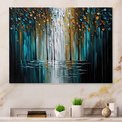 Designart 'Abstract Nature Trees Painting I' Abstract Painting Metal Wall Art