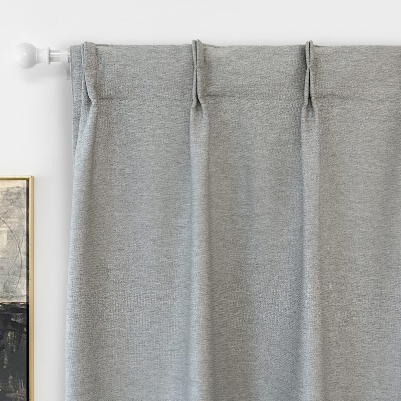 DriftAway Pinch Pleat Faux Linen Textured Blackout Curtains