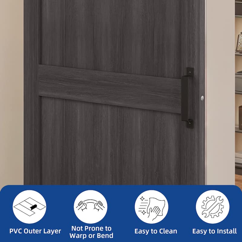 30''/36''/48'' x 84'' Manufactured Wood PVC Paneled Barn Door with Installation