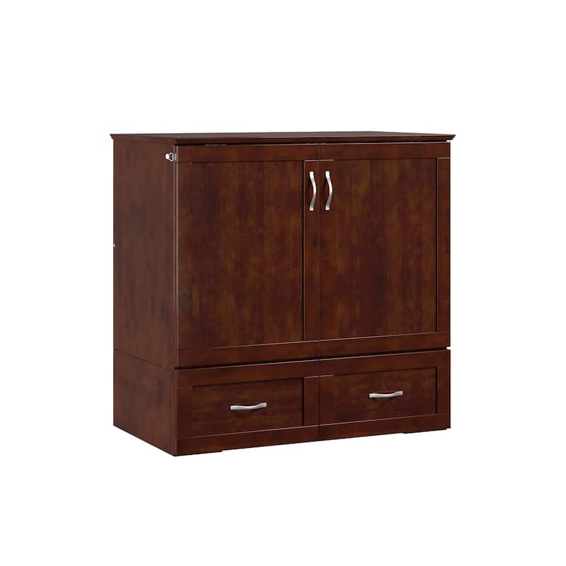 Murphy Bed Chest with Mattress & Charging - Space Saving Folding Bed