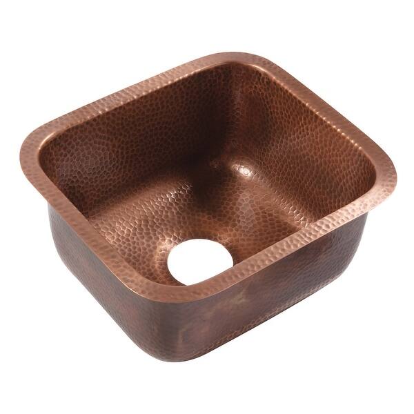 slide 2 of 4, Orwell Copper 17" Single Bowl Undermount Kitchen Sink