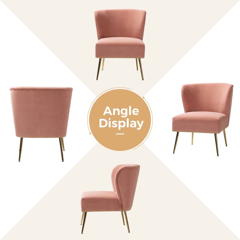 Celtia Modern Velvet Accent Side Chair with Nailhead Trim by HULALA HOME