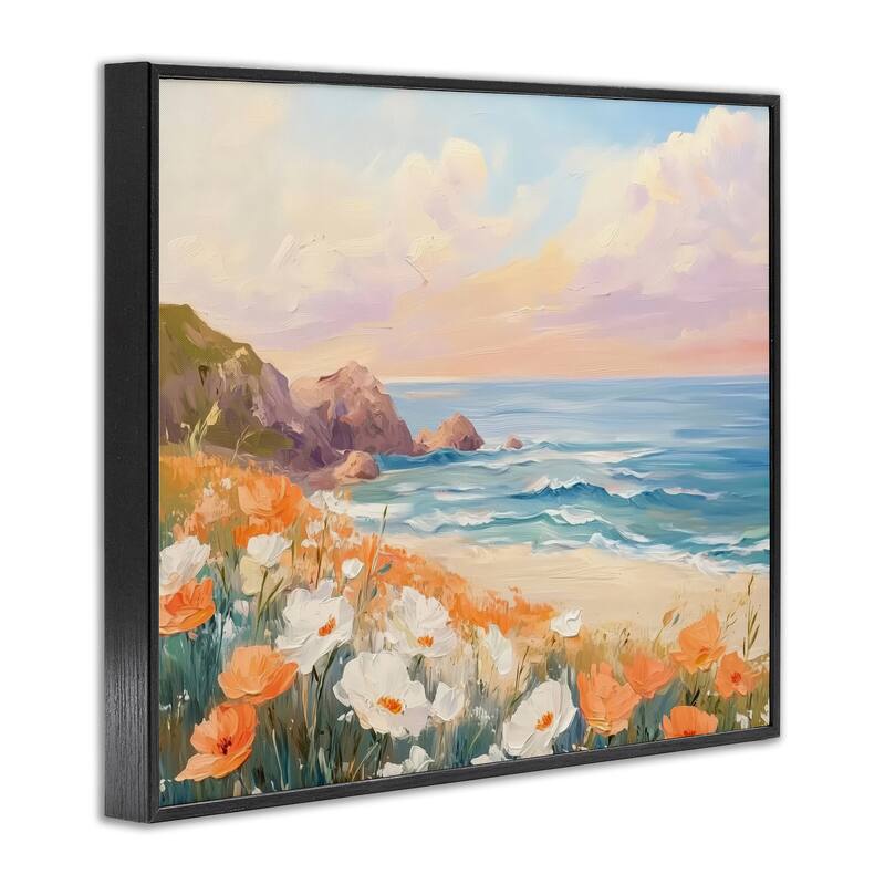 Stupell Poppies by Beach Bay Framed Giclee Art Design By Arlington Prints