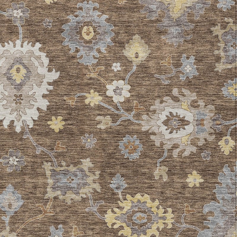 HomeRoots Floral Traditional Rectangle Outdoor Rug