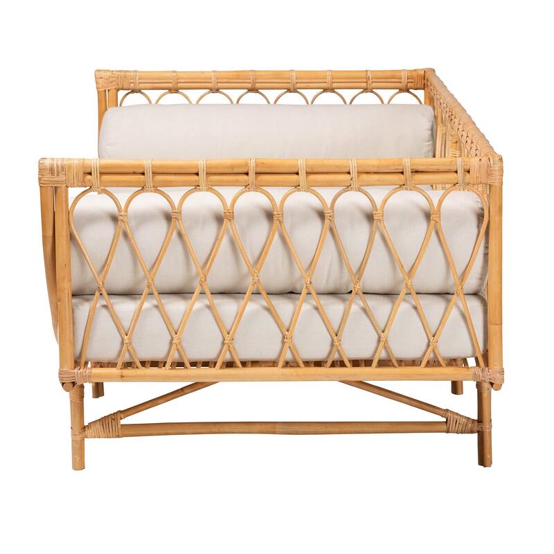 Davida Modern Bohemian Natural Brown Rattan Daybed