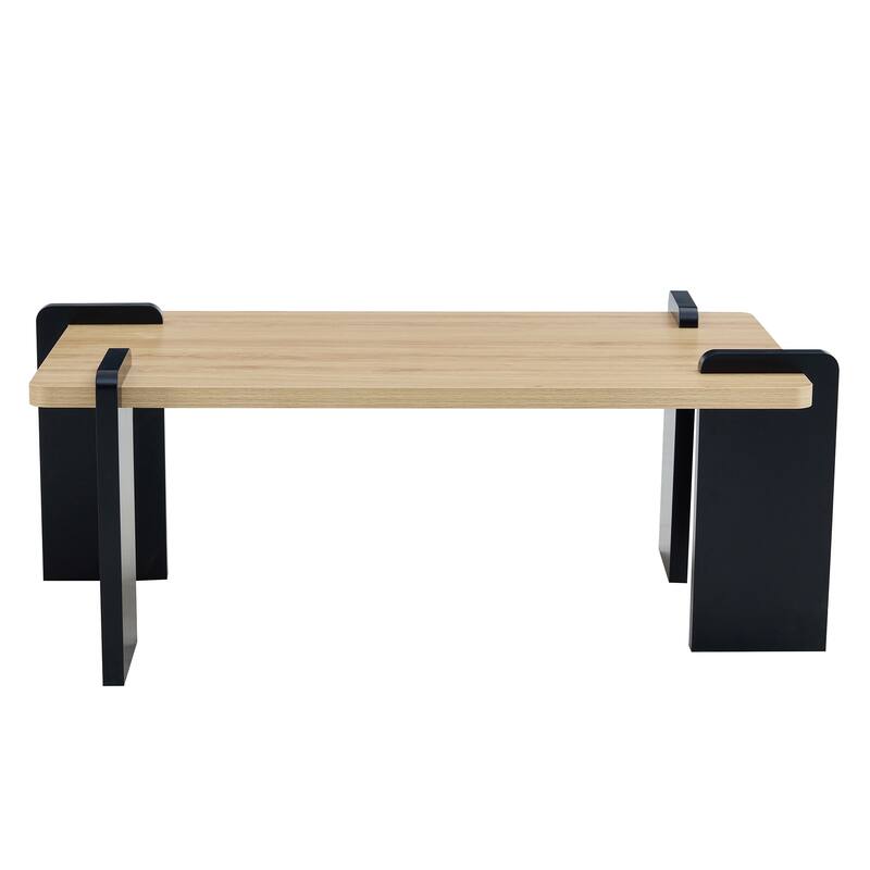 39.3" Minimalist Coffee Table, Dark Wood Finish