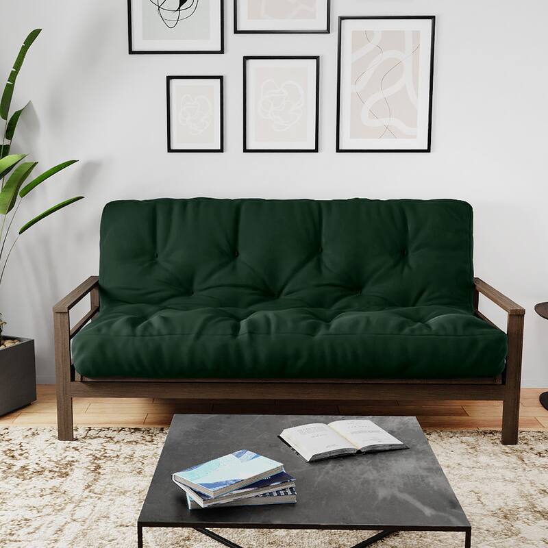 Loosh Home 8" Gel Memory Foam Queen Size Futon Mattress - Forest Green