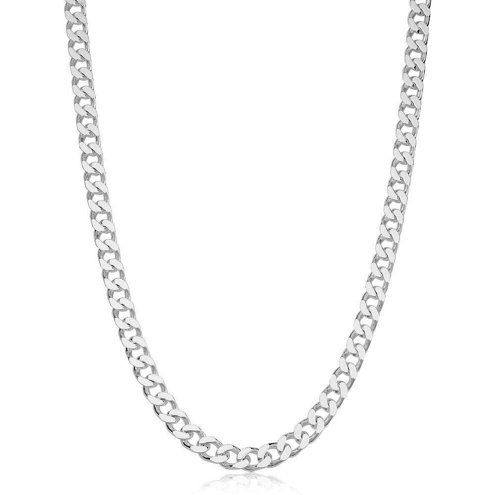 Sterling Silver Classic Curb Link Chain Necklace for Men and Women (2.3, 3.5 or 5.6 millimeters)