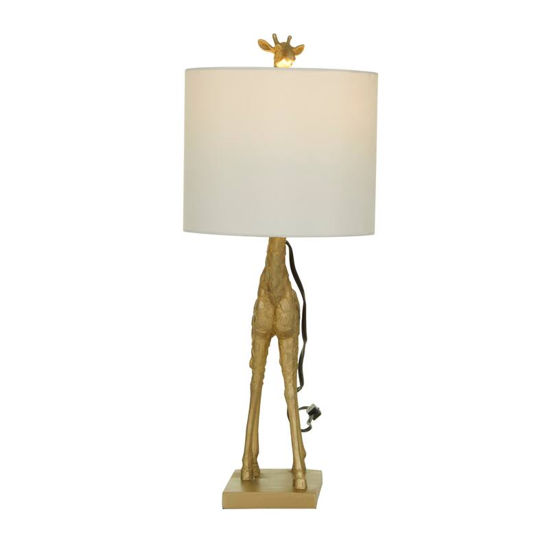 Gold Polyresin Giraffe Room Table Lamp