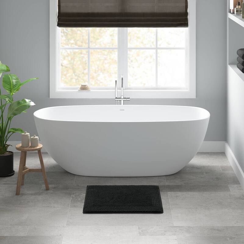 1 PCS 17x24" Cotton Tufted 3000 GSM Reversible Bath Rug Blue