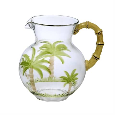 Palm Tree 3 qt. Pitcher with Bamboo Handle - 3 QT