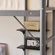 preview thumbnail 26 of 24, Twin Size Metal Loft Bed with Desk and Storage Shelves