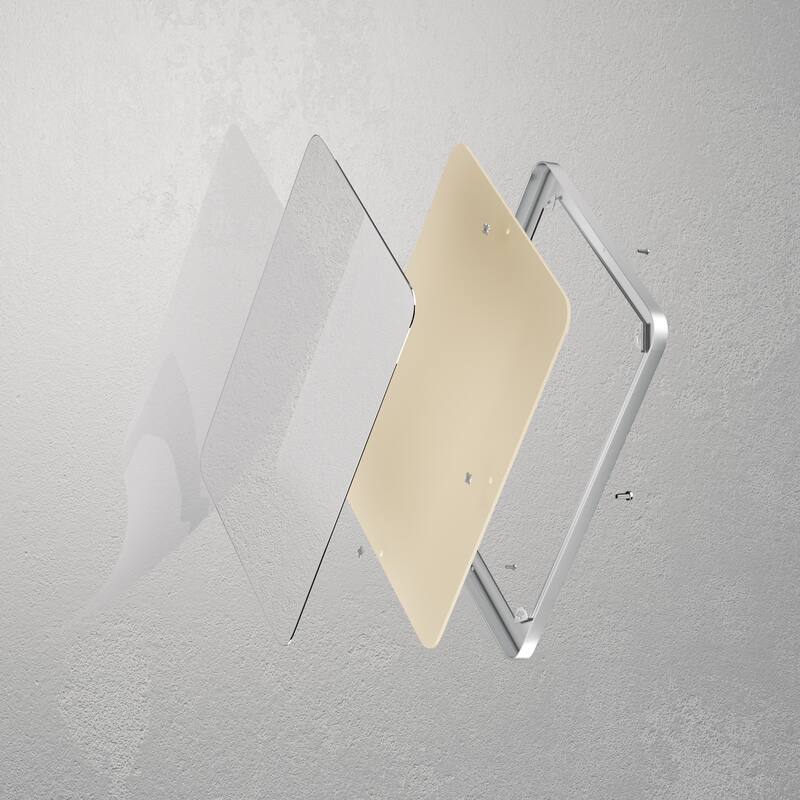 Modern Rectangle Bathroom Vanity Mirror with Metal Frame and Round Corners for Vertical/Horizontal