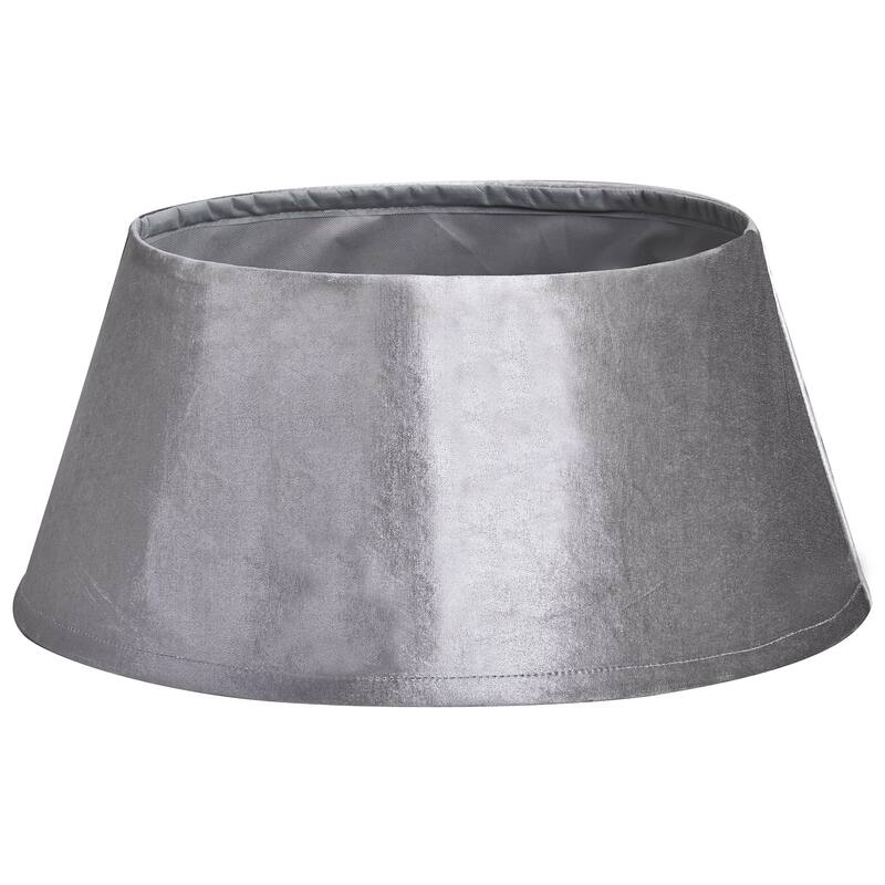 22" Velvet Christmas Tree Collar - Silver