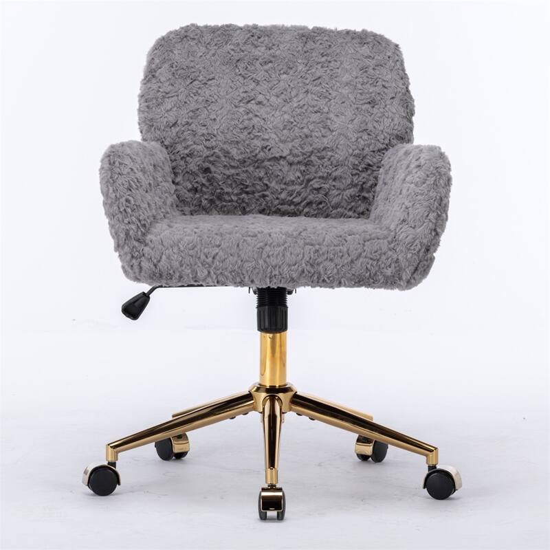 Home Swivel Office Desk Chair with Metal Base, Adjustable Vanity Chair