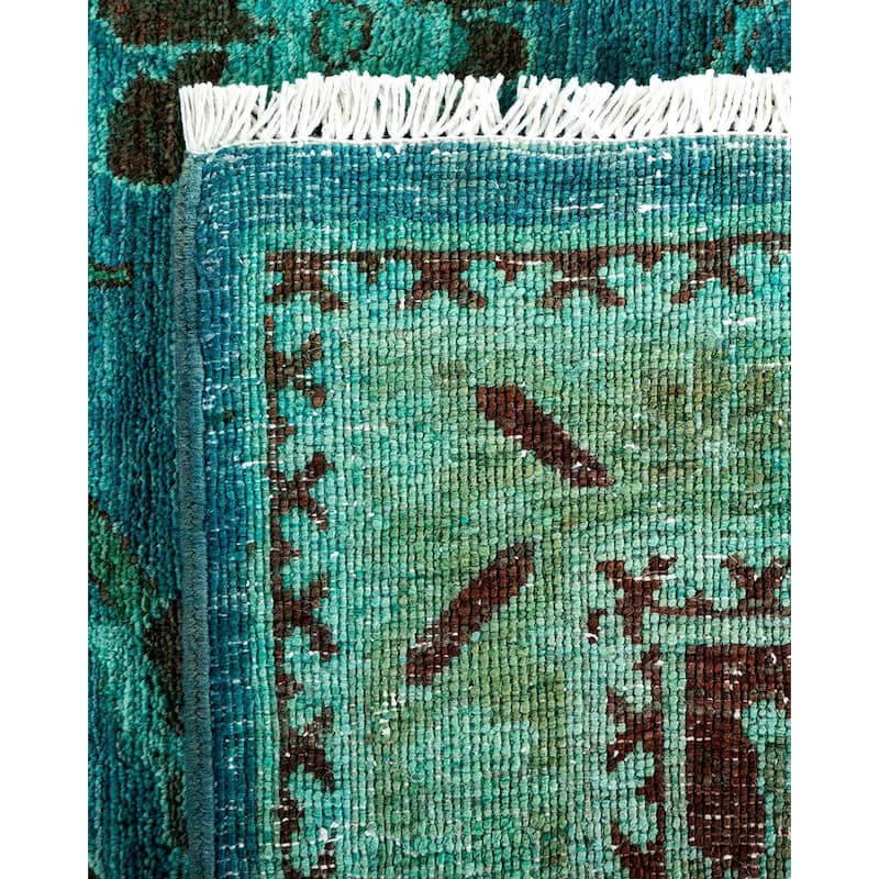 Overton Hand Knotted Wool Vintage Inspired Modern Contemporary Overdyed Gray Area Rug - 11' 9" x 17' 6"