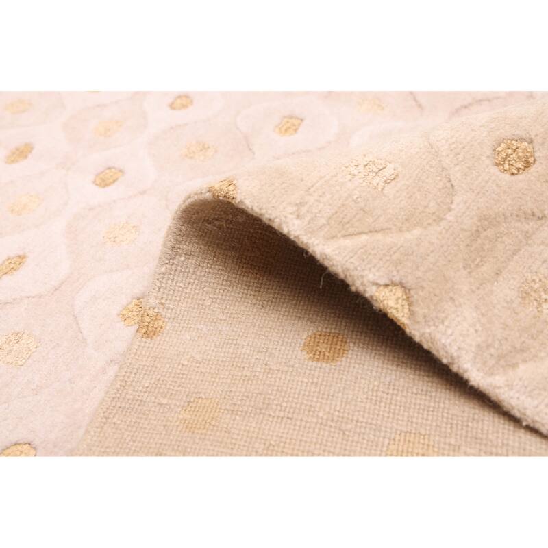 ECARPETGALLERY Hand-knotted Opulence Ivory Silk, Wool Rug - 8'0 x 9'10