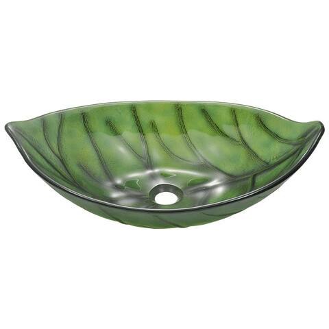 609 Colored Glass Vessel Sink, with Chrome Vessel Faucet, Sink Ring, and Vessel Pop-up Drain