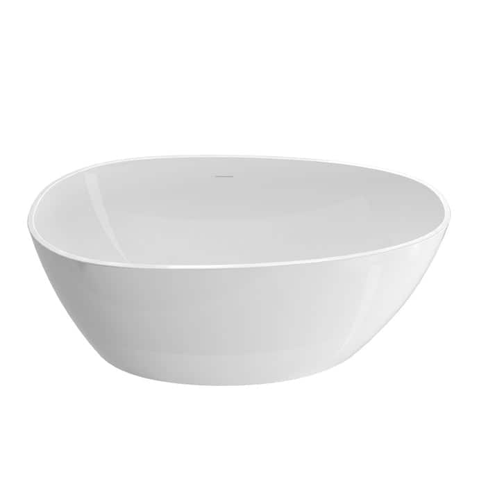 Acrylic Freestanding Flatbottom Soaking Bathtub in White