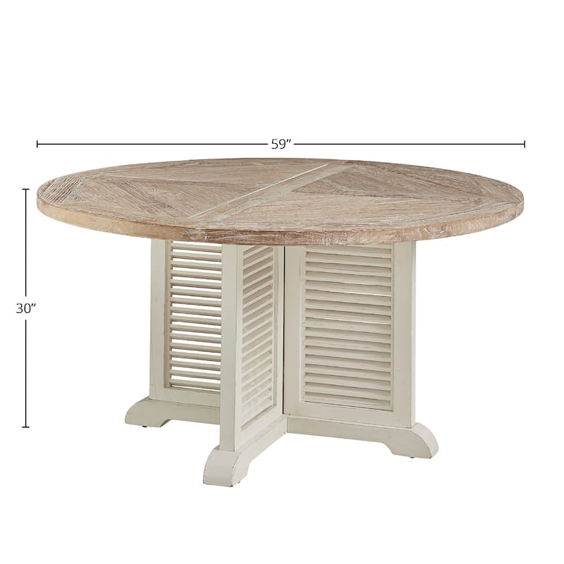 Hatteras Farmhouse Parquet 59-inch Round Dining Table