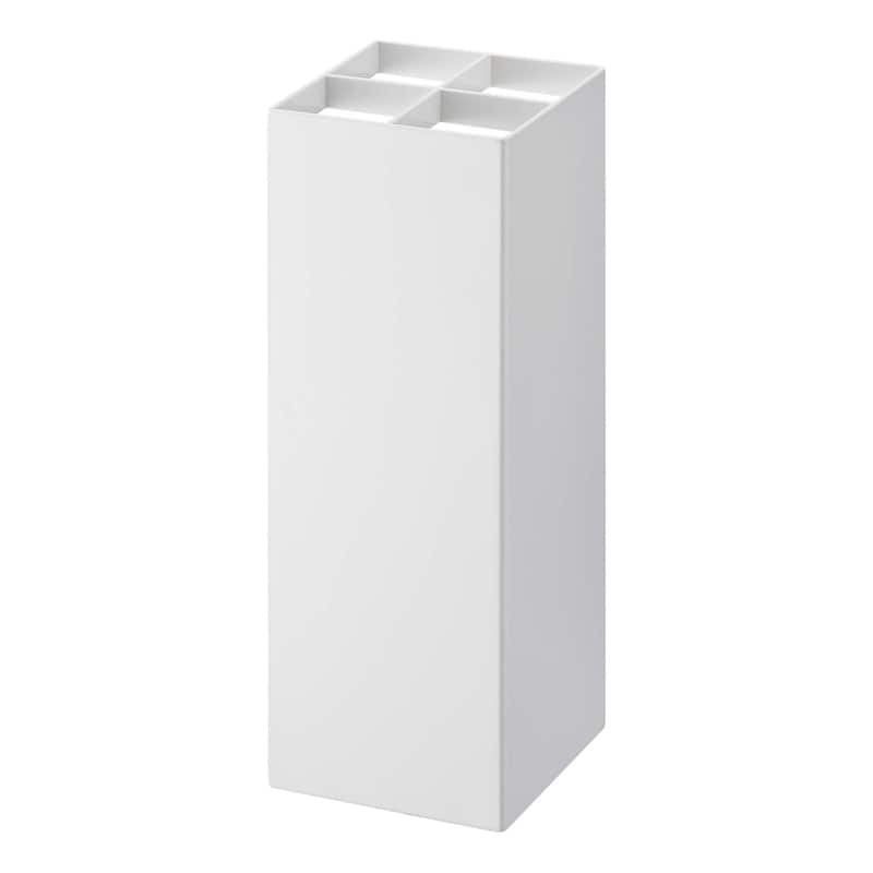 Yamazaki Home Compact Umbrella Stand, Steel, Holds 4 umbrellas - L 4.33 x W 4.33 x H 11.81 inches - White