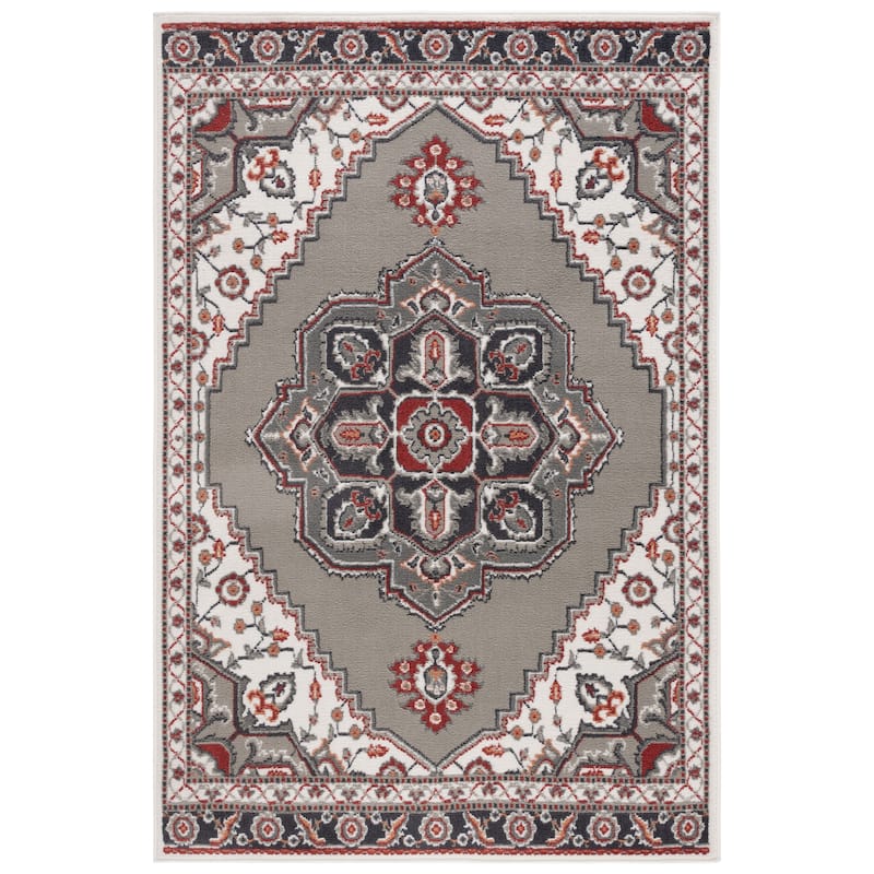 SAFAVIEH Pyramid Peroline Traditional Oriental Rug - 5'3" x 7'8" - Grey/Ivory/Rust