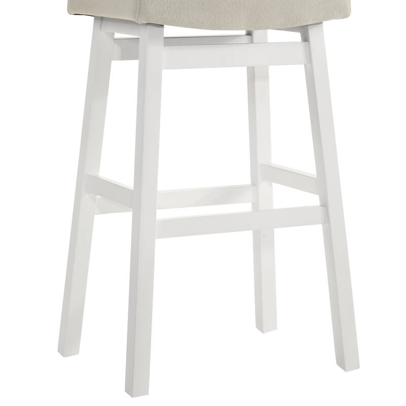 Lenon Modern Farmhouse Backless Bar Stool, Saddle Counter Stool with Upholstered Seat