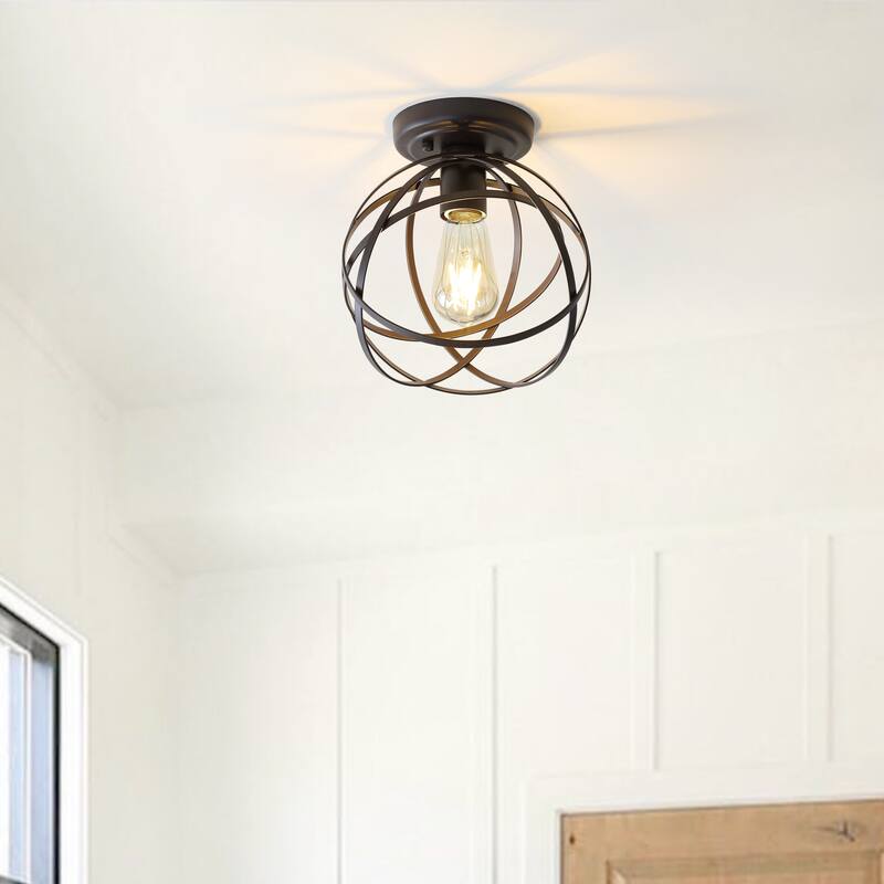 Cassidy 8.5" Orb Metal LED Flush Mount, by JONATHAN Y