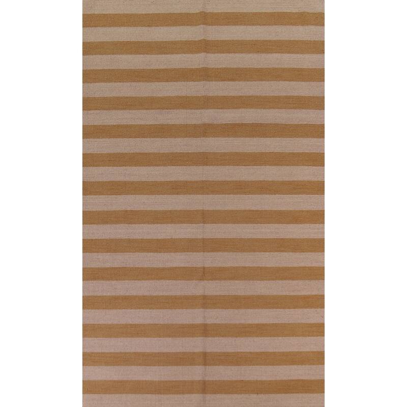 Striped Modern Gabbeh Area Rug Handmade Wool Carpet - 6'5" x 10'1"